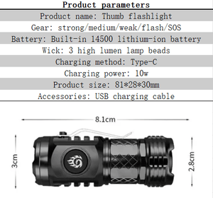 Pack of 2 - German Three-eyed Monster Mini Flash Super Power Flashlight