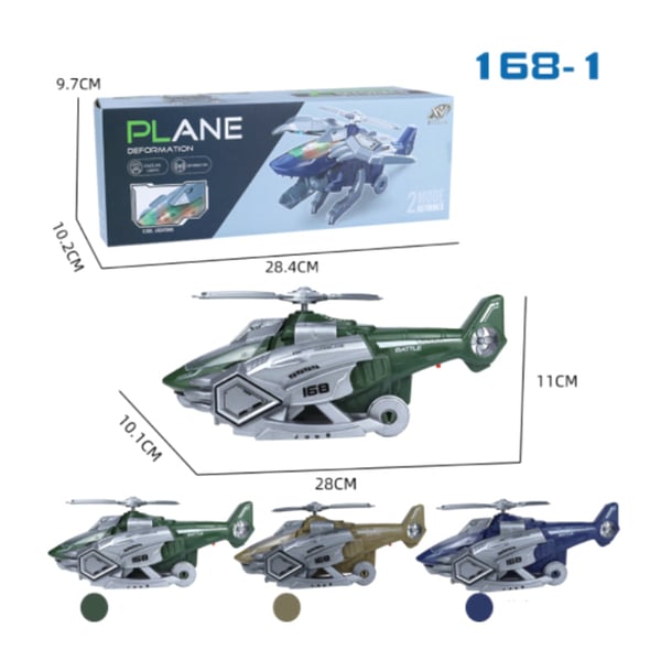 LED Transforming Dinosaur Helicopter Toy