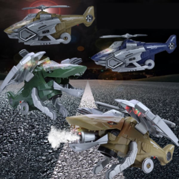 LED Transforming Dinosaur Helicopter Toy