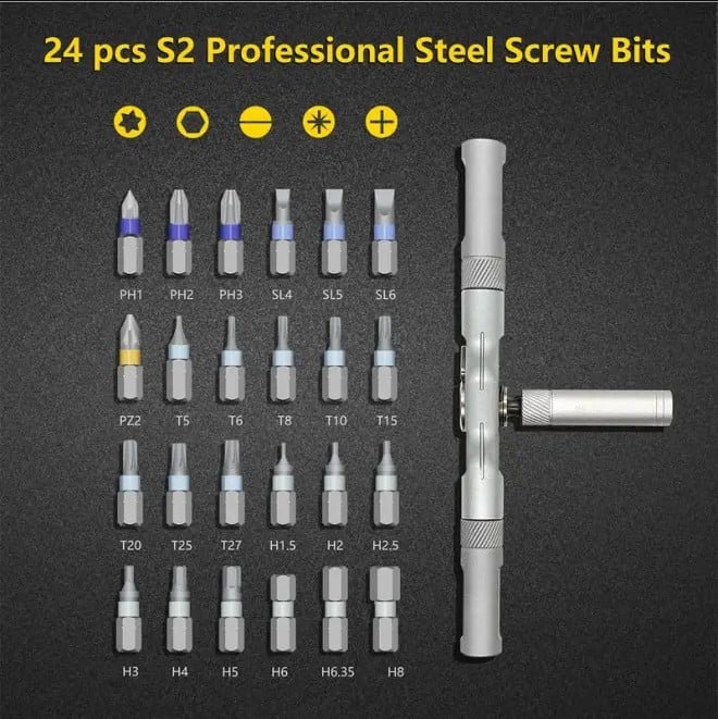 DIY screwdriver 24 in 1, switchable screwdriver